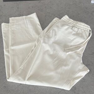 Zara Men's cream White Elastic Waist Pants size L